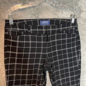 Old Navy Women Mid Rise Grid Plaid Pixie Crop Pant Size 8* Classic Capsule Black